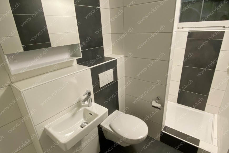 Appartement de 1 pièce, 16.8 m2, à Neuchâtel - Salle de bain 
