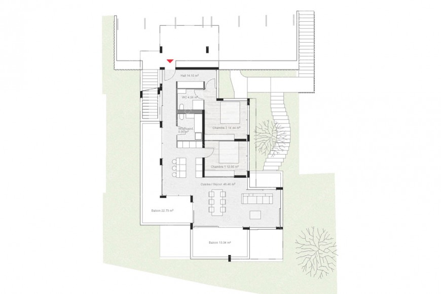Plan Rez-de-chaussée inférieur 1