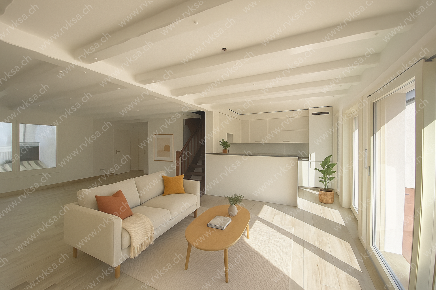 Appartement de 4.5 pièces, 96.28 m2, à Neuchâtel - Séjour 