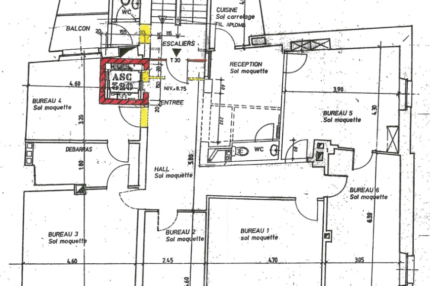 Local commercial de 6.5 pièces, 167 m2, à Neuchâtel Local commercial de 6.5 pièces, 167 m2, à Neuchâtel - Plan objet locatif