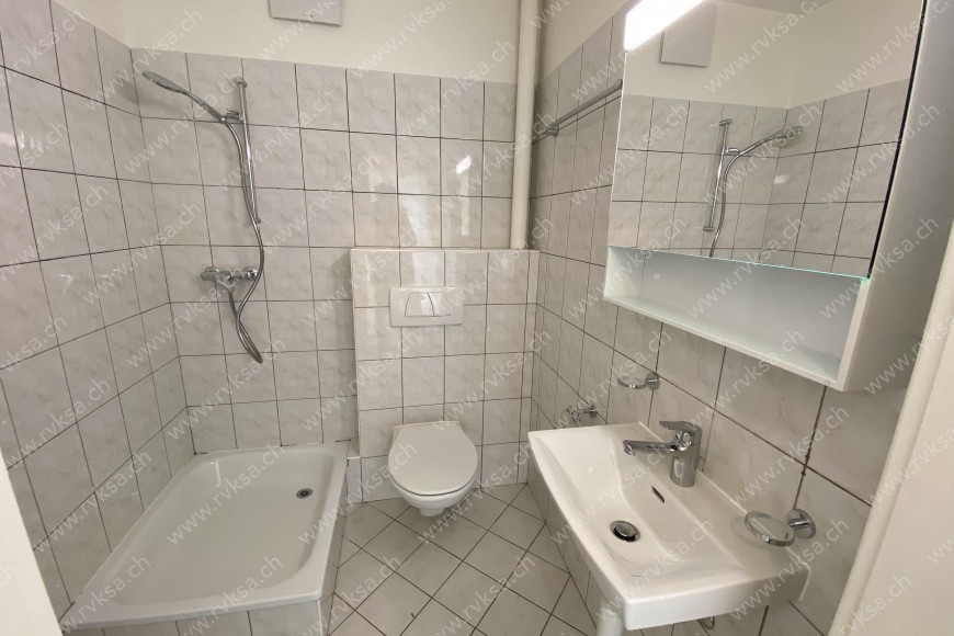 Appartement de 1 pièce, 32 m2, à Auvernier - Salle de bain 